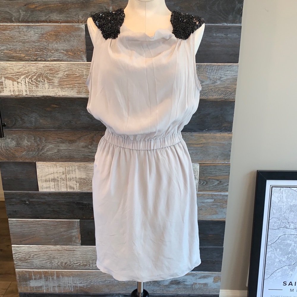 ⬇️$250 MM Couture grey silver silk dress